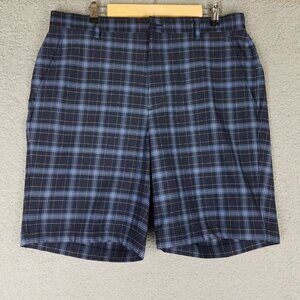 FootJoy Shorts Adult 36 Blue Plaid Golf Chino Travel Stretch Casual 9.5" Men's